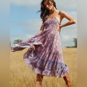 Spell juniper shirred strappy dress